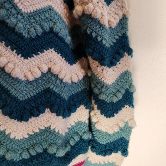French Knot exclusively for Sundance Chevron Cardigan Women's Size L Hand Made - Picture 5 of 12
